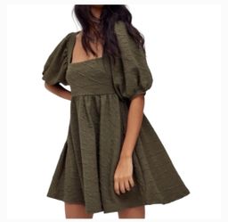 Free people dress size xs dark green