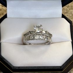 925 Engagement Ring Band Set.