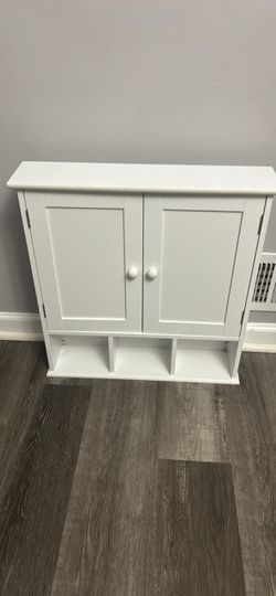 White bathroom wall cabinet