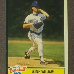 1990 Fleer Mitch Williams MVP #43 Chicago Cubs Pitcher Baseball Card Vintage Collectible Sports MLB