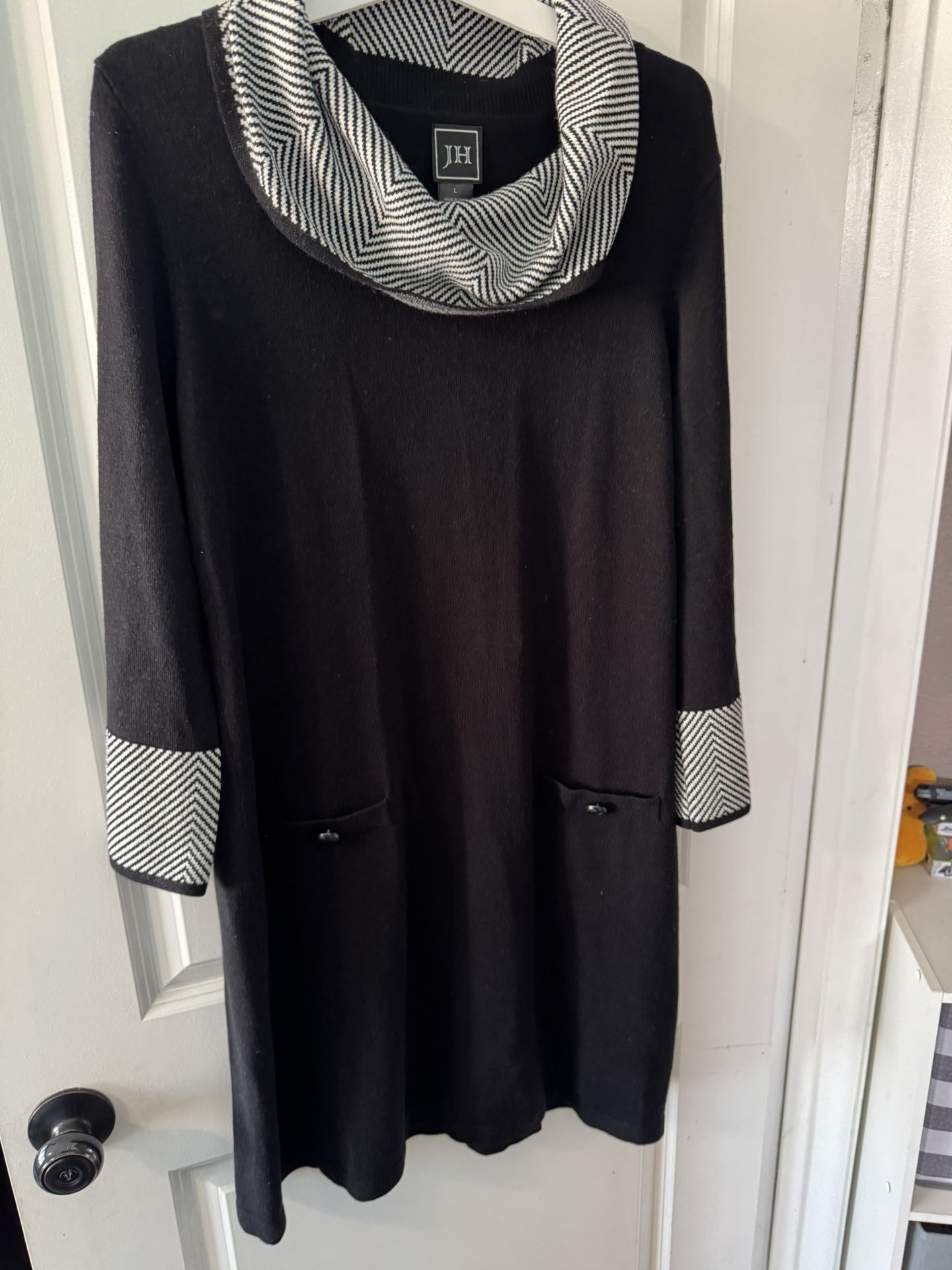 Black Sweater Dress - Size Large