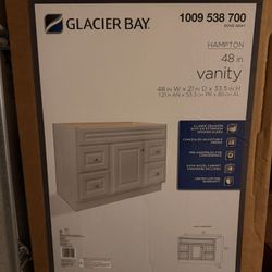 Glacier Bay 48" Vanity Cabinet without Top in White