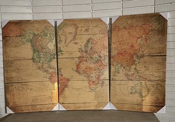 Set World Map Picture Wall