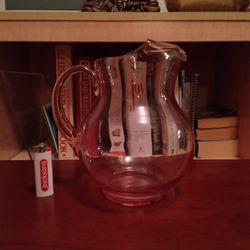 Pink Glass Pitcher