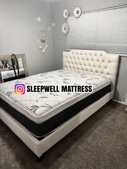 New Queen bed frame with mattress