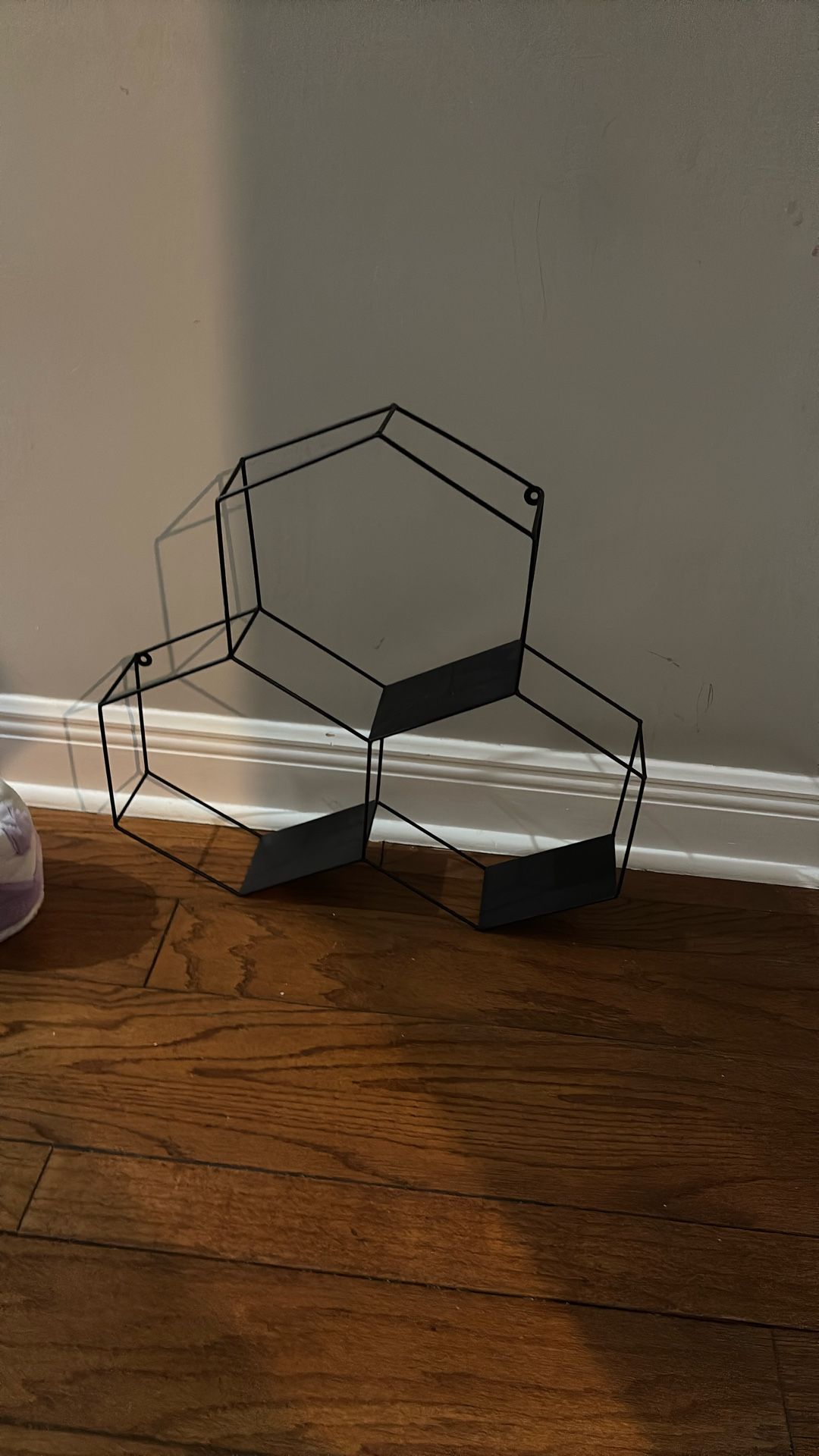 hexagon mounted wall shelf