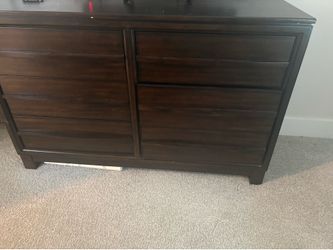 Dark Wood 6-Drawer Double Dresser