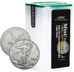 2024 Silver Eagles 1oz Coins Tube Of 20
