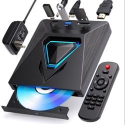 6-in-1 DVD Player for TV-External Mini CD/DVD Drive 