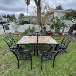 Outdoor patio table with chairs for 6 people