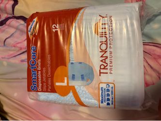 Adult tab style diapers. Size large