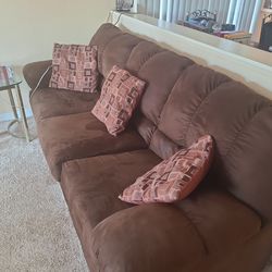 Brown Couch And Love Seat For Sale