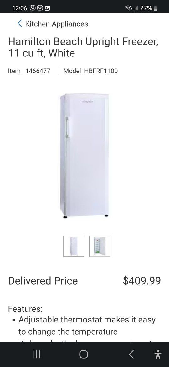 New STAND UP FREEZER