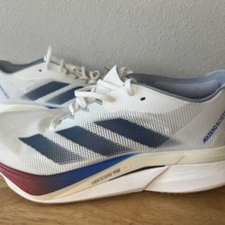 Adidas- Adizero Boston. White And Blue. Size 7 Men | New 