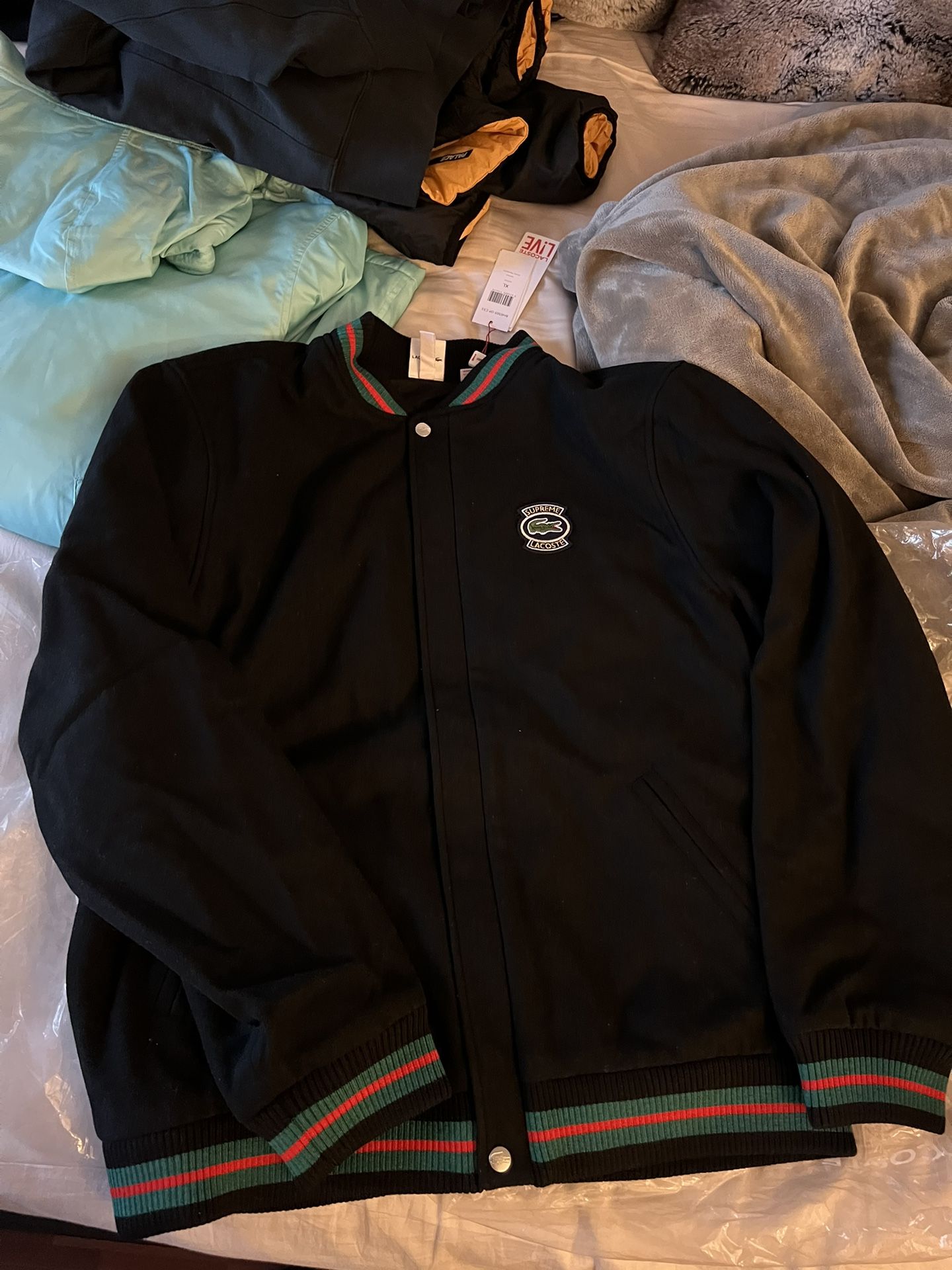 Lacoste wool shop varsity jacket