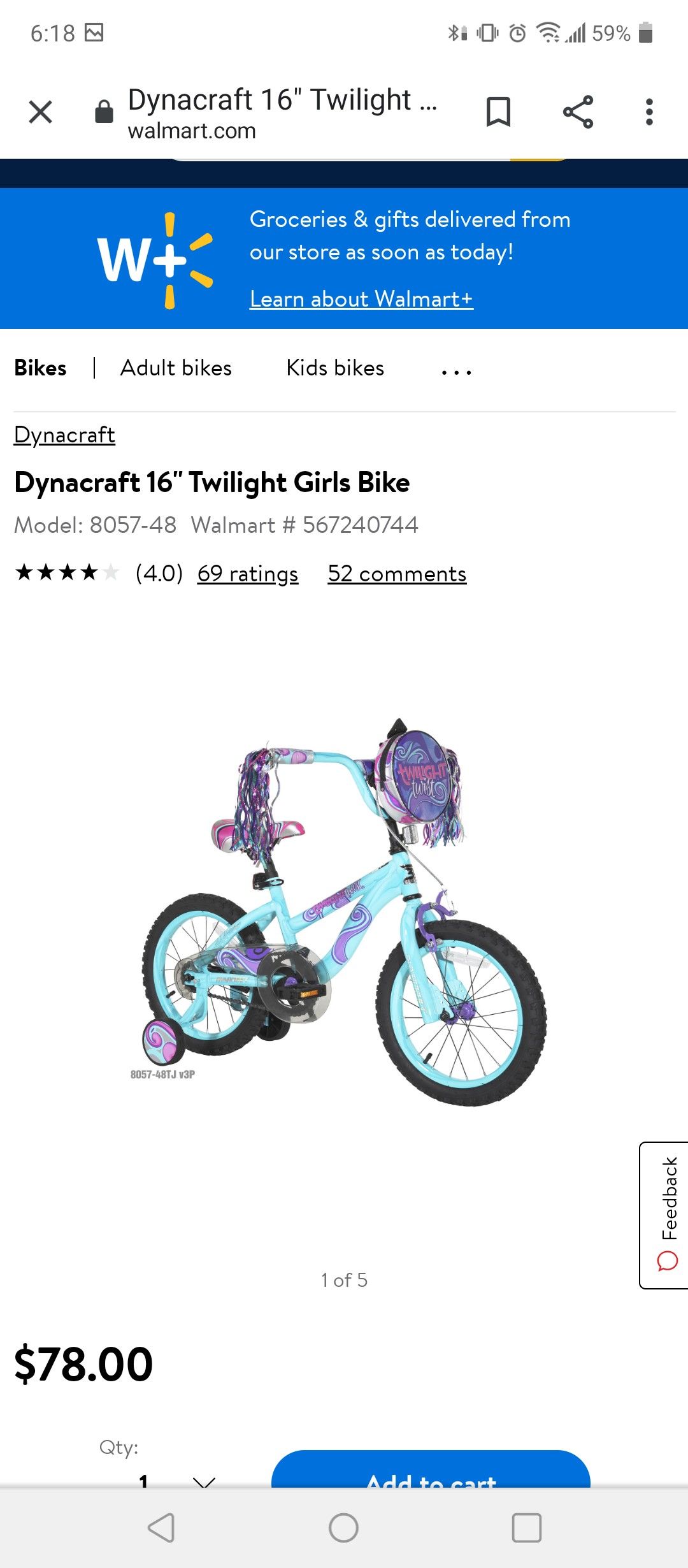 Dynacraft 16" Twilight Girls Bike