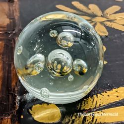 Stunning Murano Hand Blown Spun Italian Art Glass Paperweight. 