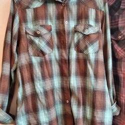 Two Women's Medium Flannel Shirts