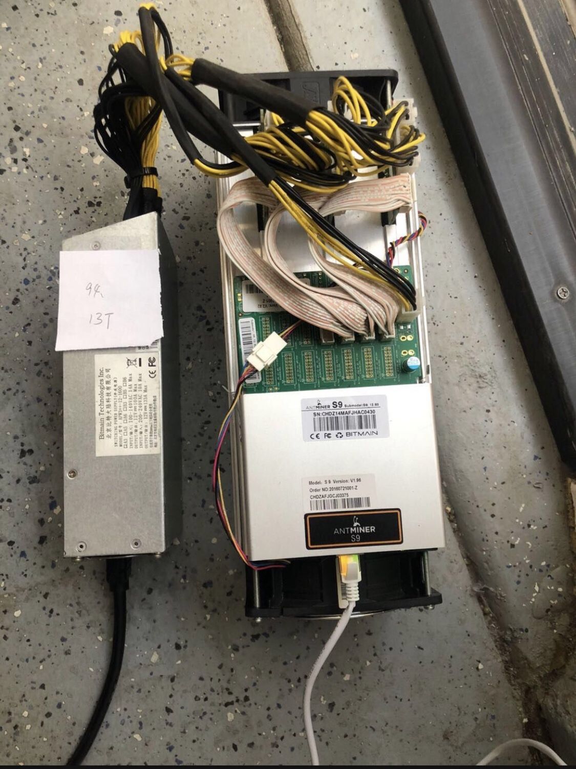 Antminer S9 13T，BTC Mining machine