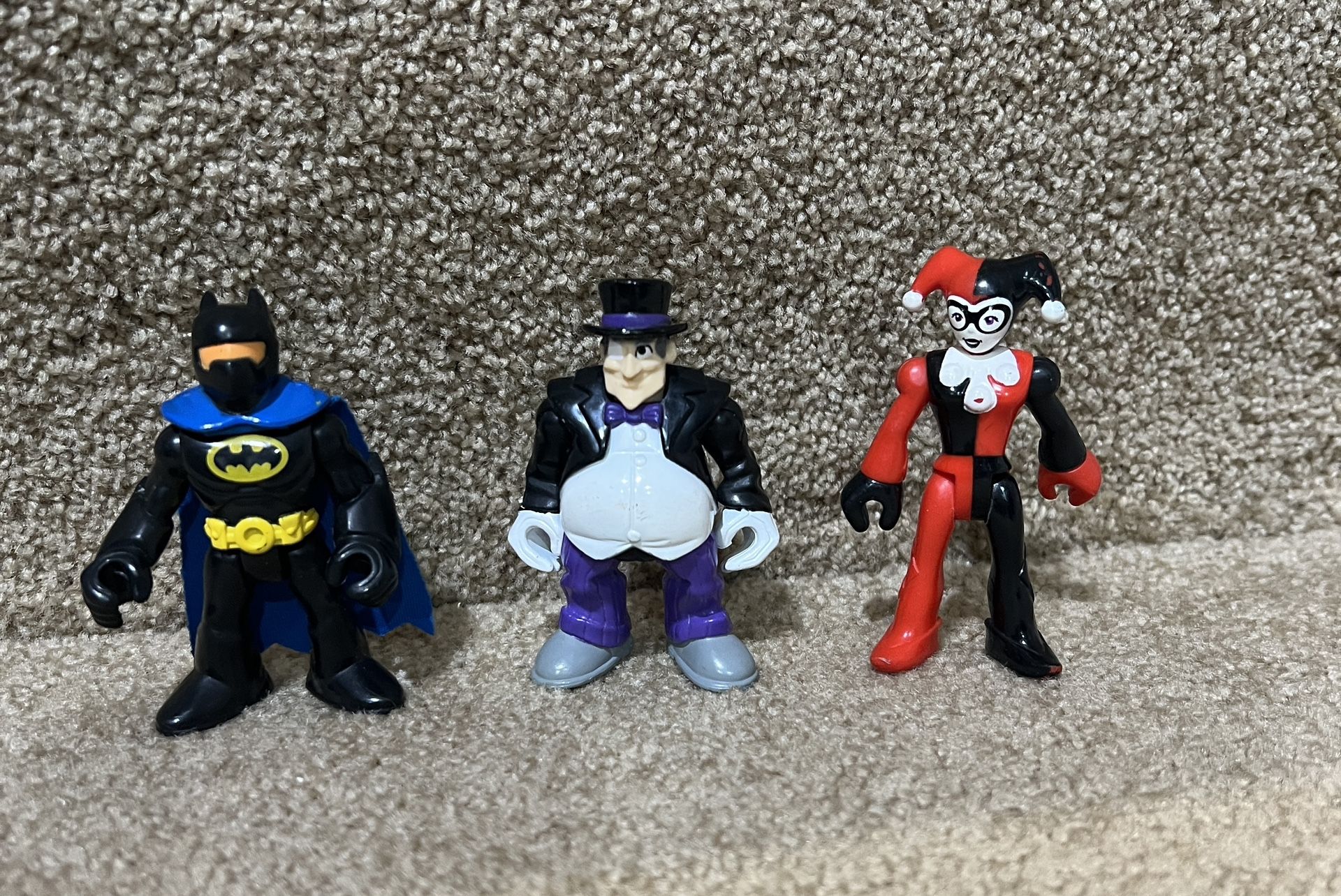 Imaginext DC comics Lot of 3 Batman & Penguin & Harley Quinn 