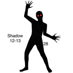 Shadow Halloween Costume Body Suit  Kids 12-14 / Traje de Sombra Niños 