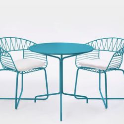 West Elm Soleil Metal Bistro Table with 2 Chairs