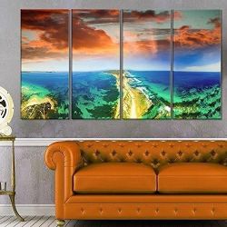 2017 - 4 Piece Landscape Art Canvas Print 48"x28", Blue