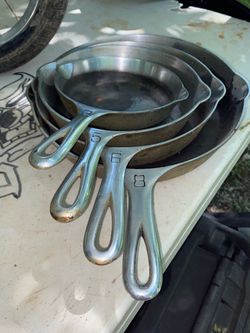 Griswold Cast Iron Skillet Set #3-9 Erie PA. Hard to Find EXCELLENT CONDITION (READ DESC)