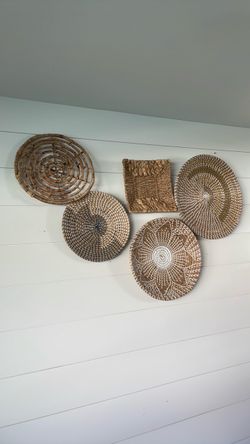 Woven Basket Wall Decor Set of 5
