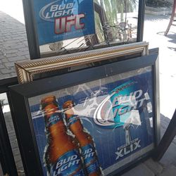 Bud Light, Dos Equis, Etc.. BEER Glass/Signs 