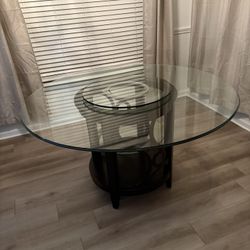 Glass Table With Lazy Susan 