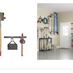 Rubbermaid FastTrack Garage 6 -Piece 32-in Satin Nickel Steel Multipurpose Storage rail system