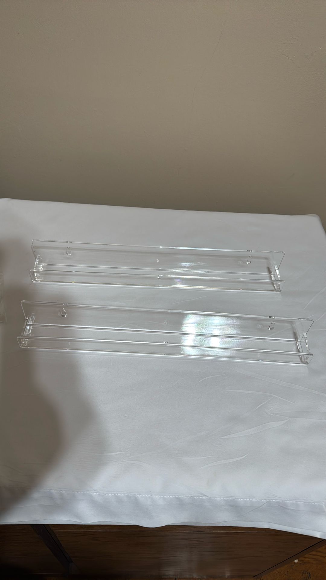 Pair of Clear Display Racks With Hanging Hardware