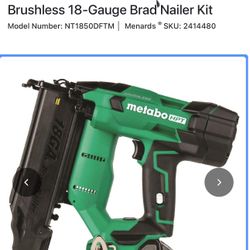 Metabo HPT® 18-Volt Cordless Brushless 18-Gauge Brad Nailer Kit
