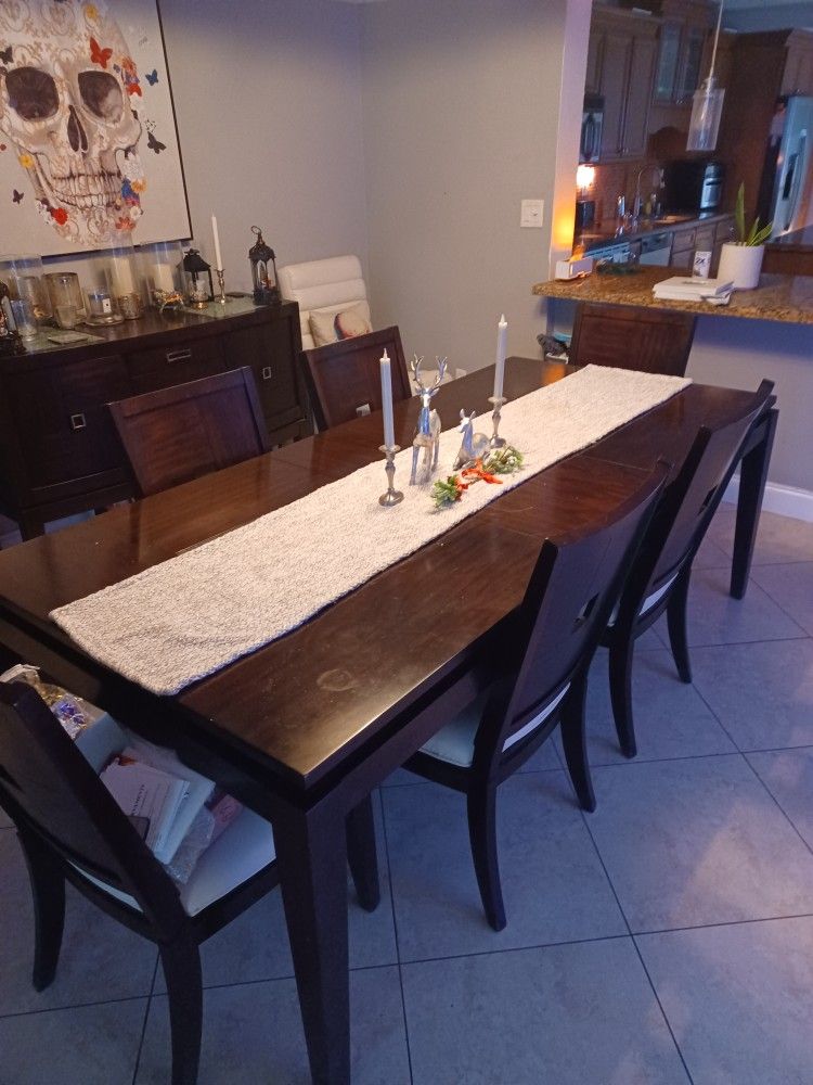DINNING TABLE With 6 CHAIRS AND BUFFET