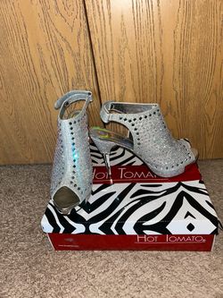 Rhinestone peep toe bootie size 12m
