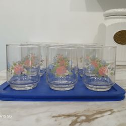 Pfaltzgraff Set Of 6 Juice Glasses Tea Rose 