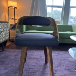 Mid Century Modern (MCM) Style Navy Wood Chair 