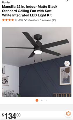 52 Inch And 48 Inch Black Fans With Light And Remote