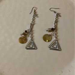 Earrings, Hand Made, Stainless Steel 3.5”