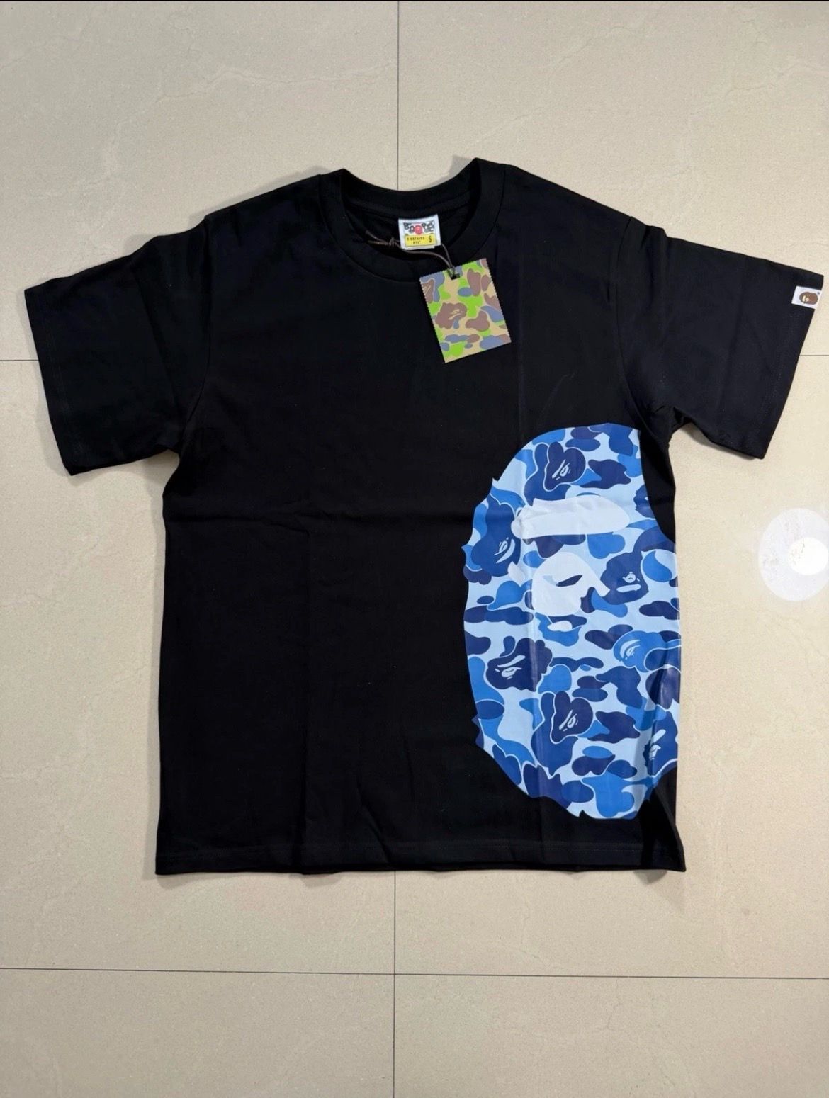 black and blue bape tee