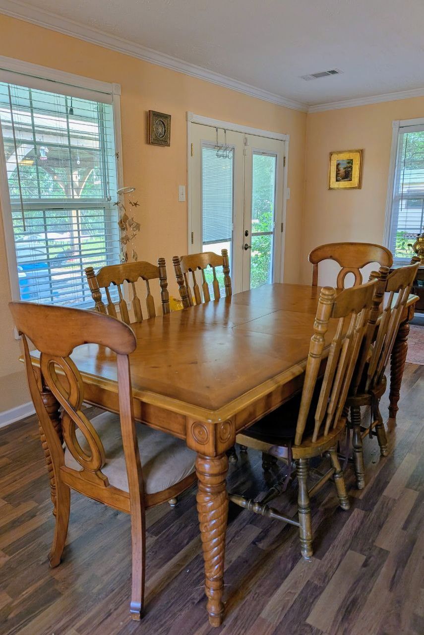 Moving Sale – Solid Wood Dining Table Set (Seats 6–8)