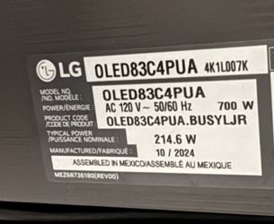 LG 83 inch OLED TV