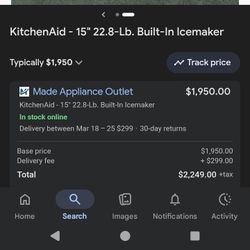 Kitchenaid 15 inch under-the-counter ice maker.