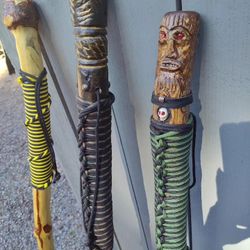 Custom Carved Finished Walking Sticks 