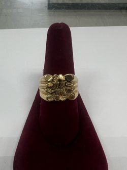 14kt yg men’s nugget ring