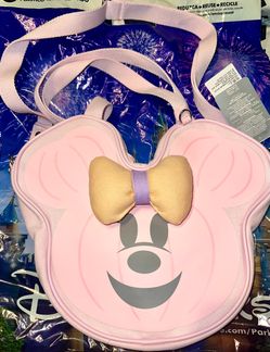 Disney Parks 2026 Halloween Minnie Mouse Pink Ghost Canvas Tote Bag Hey Boo New