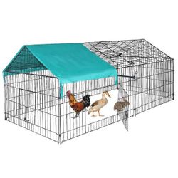 86” x 40” Chicken Coop Chicken Cage Outdoor Metal Pet Enclosure Pet Playpen Exercise Run for Rabbits
