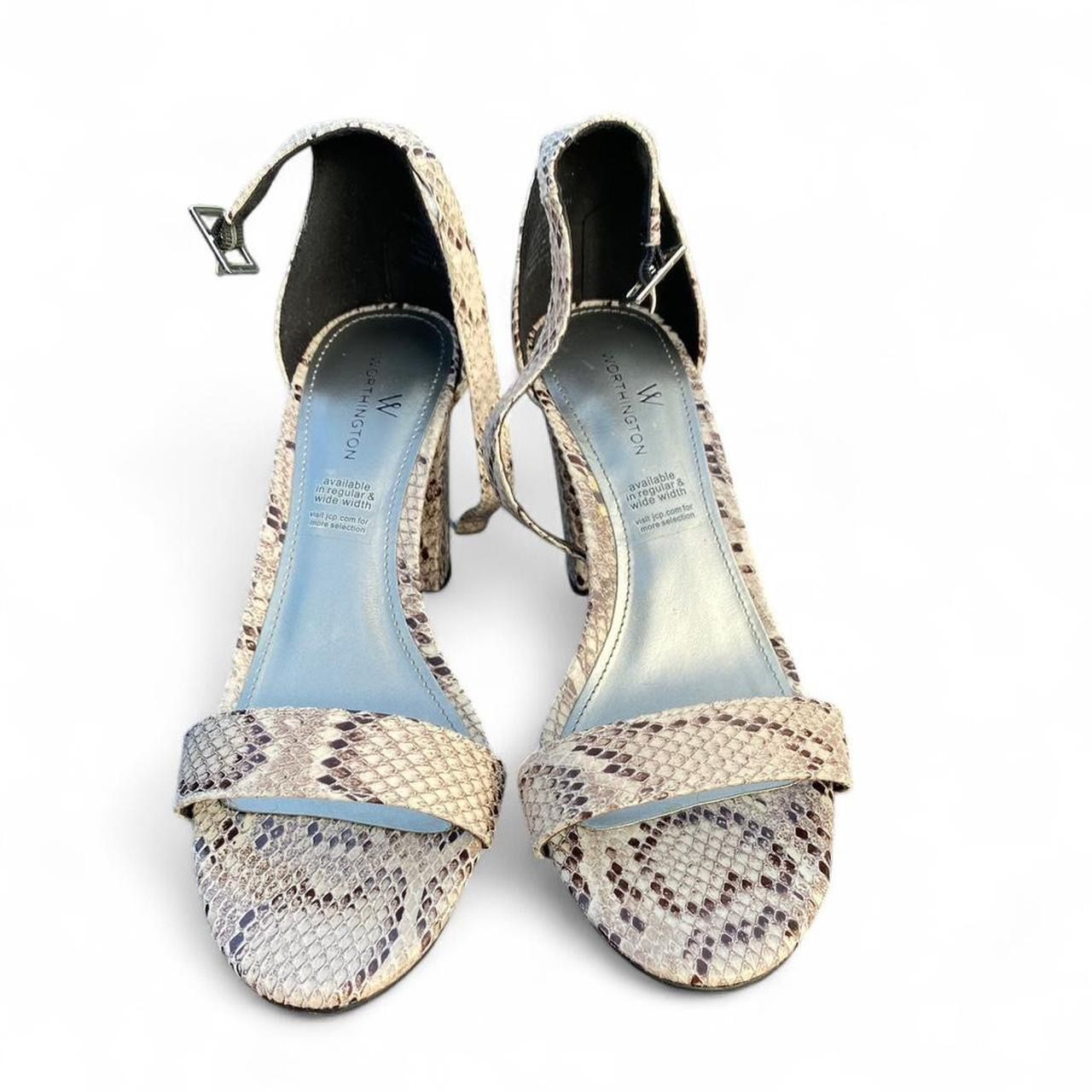 Worthington Snakeskin Block Heel Sandals