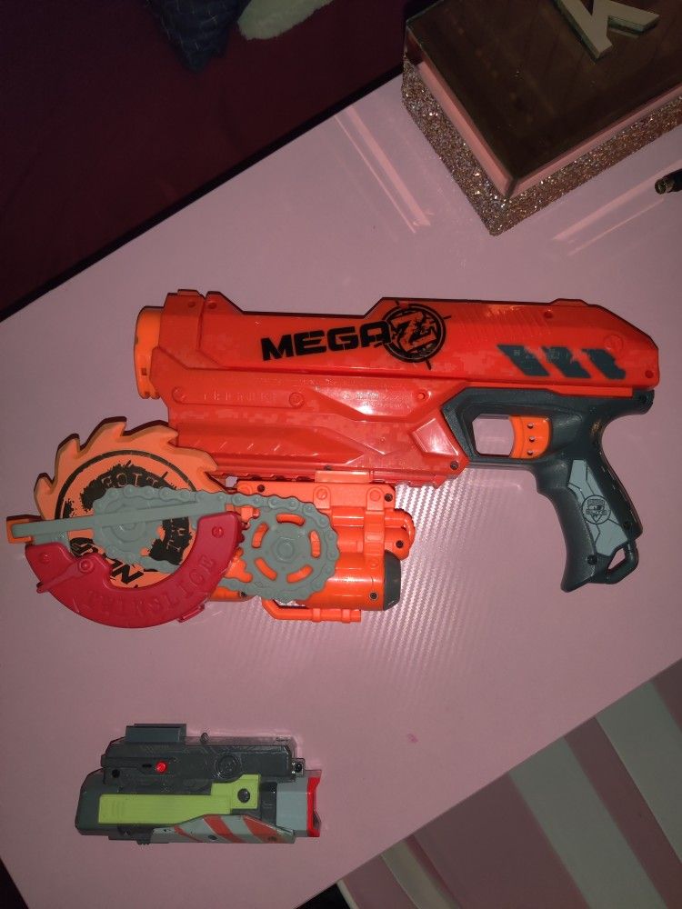 Nerf Mega Z Elite N-Strike+ Nerf Gun Attachment+ Nerf Zombie Strike Survival System - Twinslice Mod AttachmentNice π!! EUC!! Tested!!